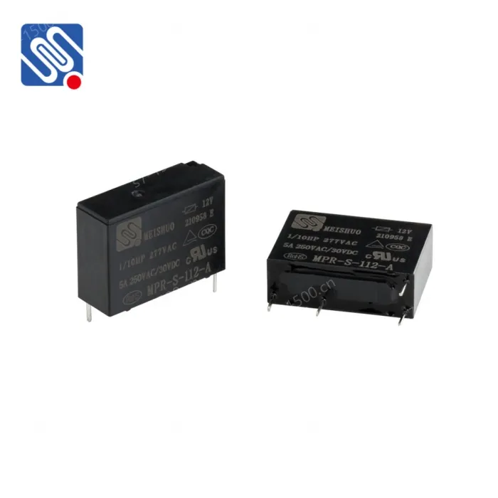 Meishuo MPR-S-112-A Miniature 10A Power Relay 12V 46F High-Power 5-Pin PCB Relays with Sealed Protect Feature