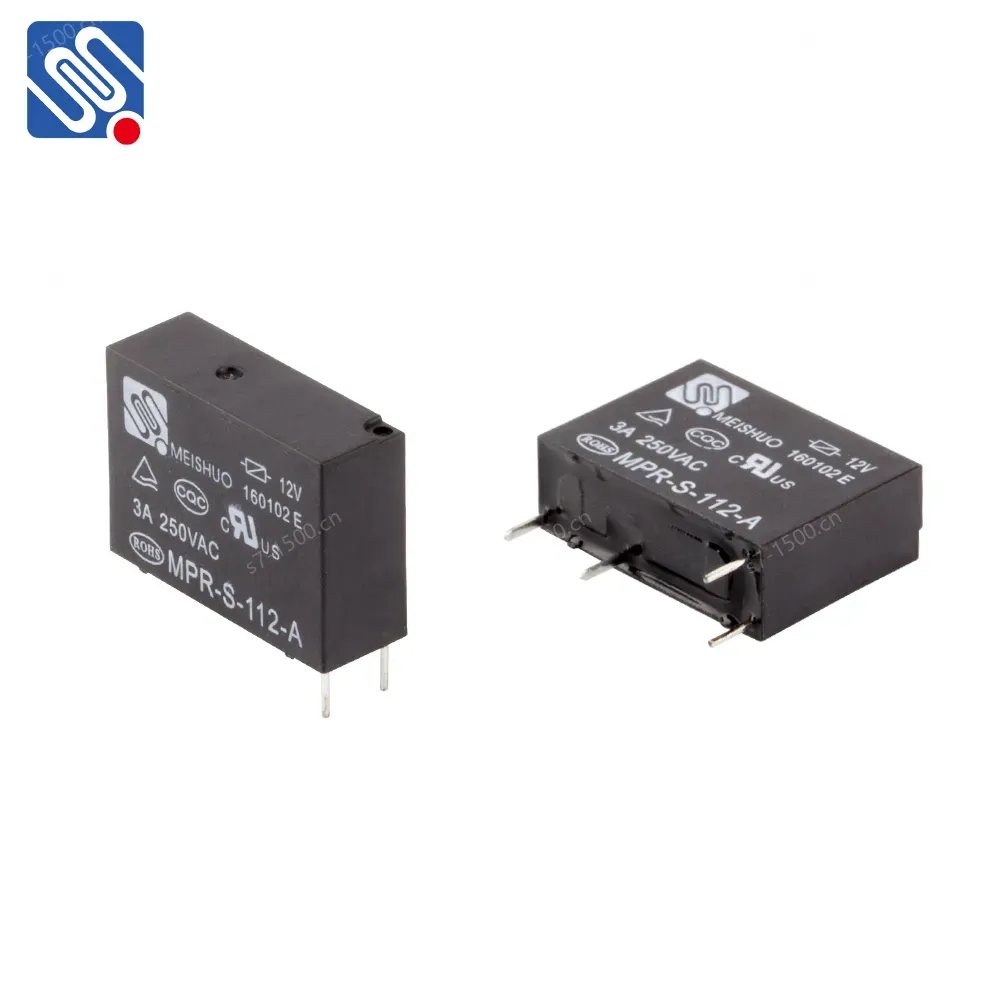 Meishuo MPR-S-112-A Miniature 10A Power Relay 12V 46F High-Power 5-Pin PCB Relays with Sealed Protect Feature