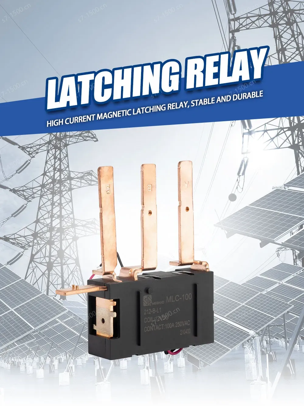 Meishuo MLR 100A Miniature Bistable Polarized Relay High Power 12VDC Remote Control Energy Efficient 24VDC Switch PCB Sealed