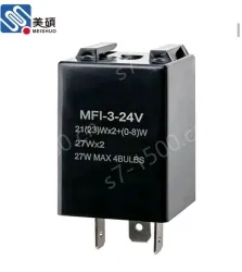 MFI-3-24V 3P 24V DC Low Power Flasher Relay Unit Nickel-plated Copper Multi-Purpose Turn Signal Hazard Warning Made