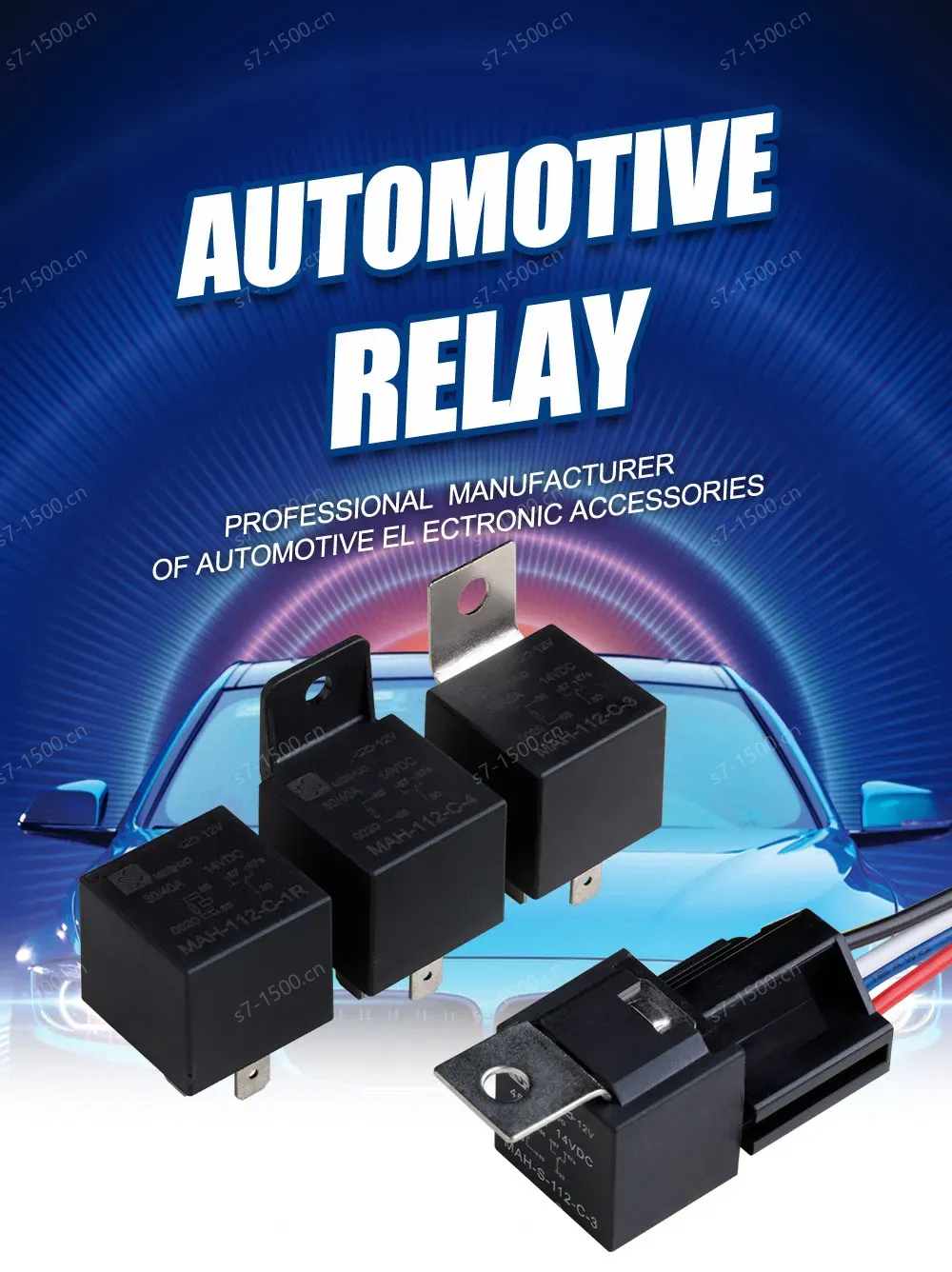 Meishuo MAH 12V/24V Miniature General Purpose Auto Car Relay 40A Electromagnetic Relay JD1914 Universal 4 Pin/5 Pin Sealed
