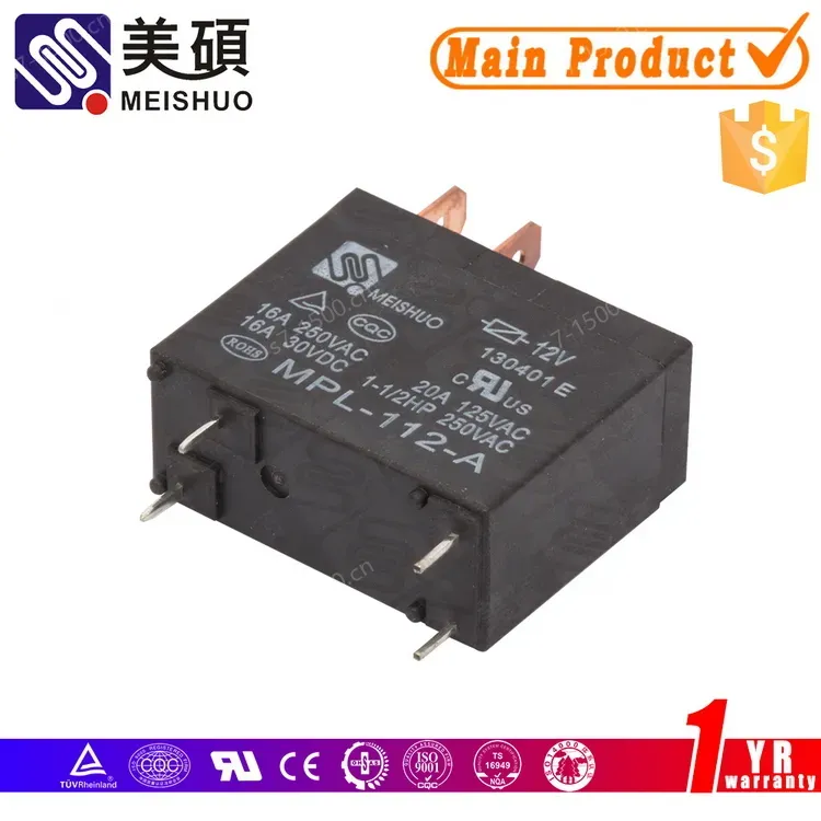 Meishuo MPL Microwave Oven Relay 12V 24V 16A 250VAC 1A Normally Open Pcb QC 4pin General Purpose Relay for Microwave Oven