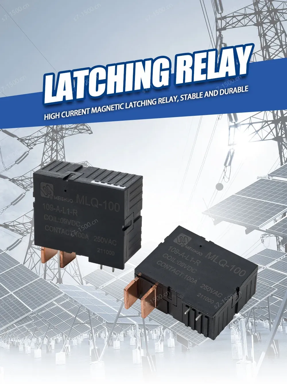 Meishuo MLQ-100 Miniature Bistable Magnetic Latching Relay 109-A-L1-R QC 100A with 96 Resistance Coil Normally Closed PCB Mo