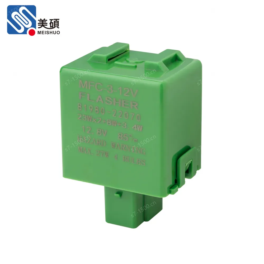 MEISHUO Miniature Sealed 12V DC 3-Pin Electronic Flasher Relay MFC-3-12V for LED Turn Signal Lights Motorcycle Car Truck