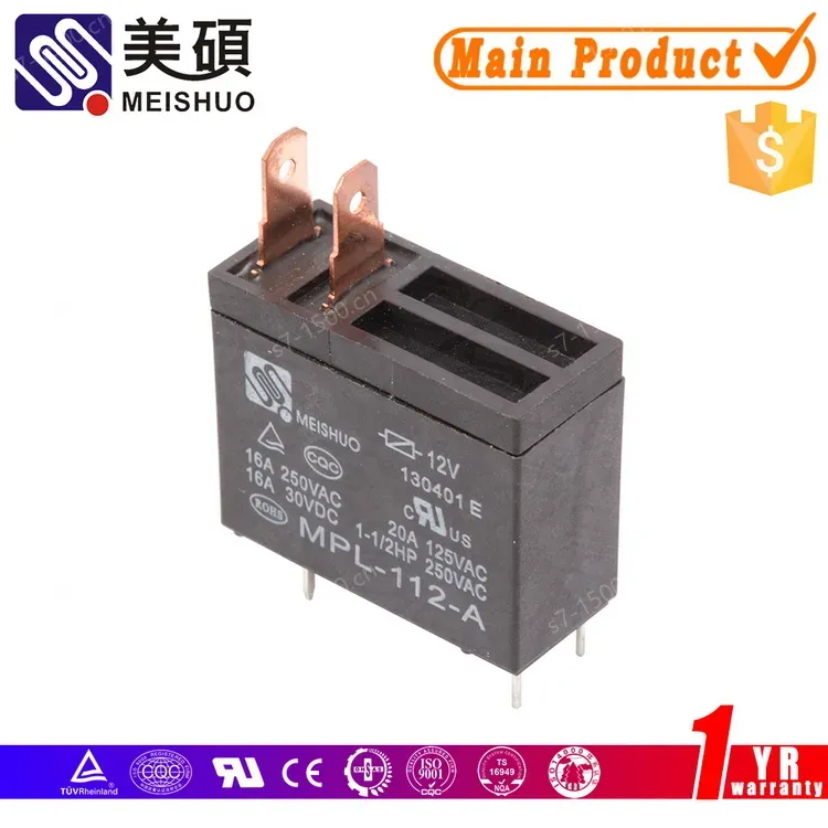 Meishuo MPL Microwave Oven Relay 12V 24V 16A 250VAC 1A Normally Open Pcb QC 4pin General Purpose Relay for Microwave Oven
