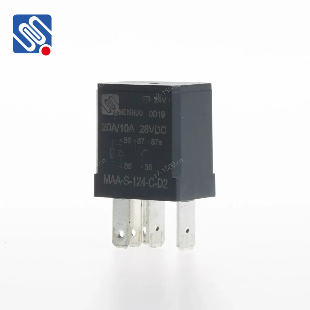 New Meishuo MAA-S-124-C-D2 12VDC 30A Automotive Car Relay with Parallel Diode for Replacement