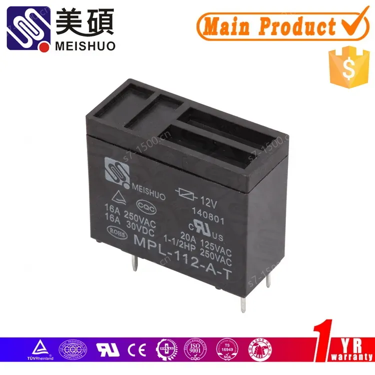 Meishuo MPL Microwave Oven Relay 12V 24V 16A 250VAC 1A Normally Open Pcb QC 4pin General Purpose Relay for Microwave Oven